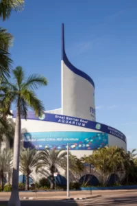 The iconic reef HQ aquarium spire